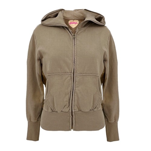 Primp sequin zip hoodie - in, tan